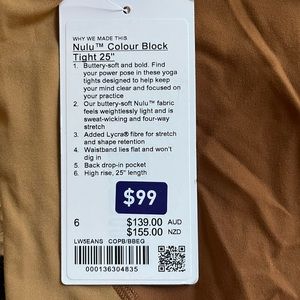 Lululemon Colour Block tight